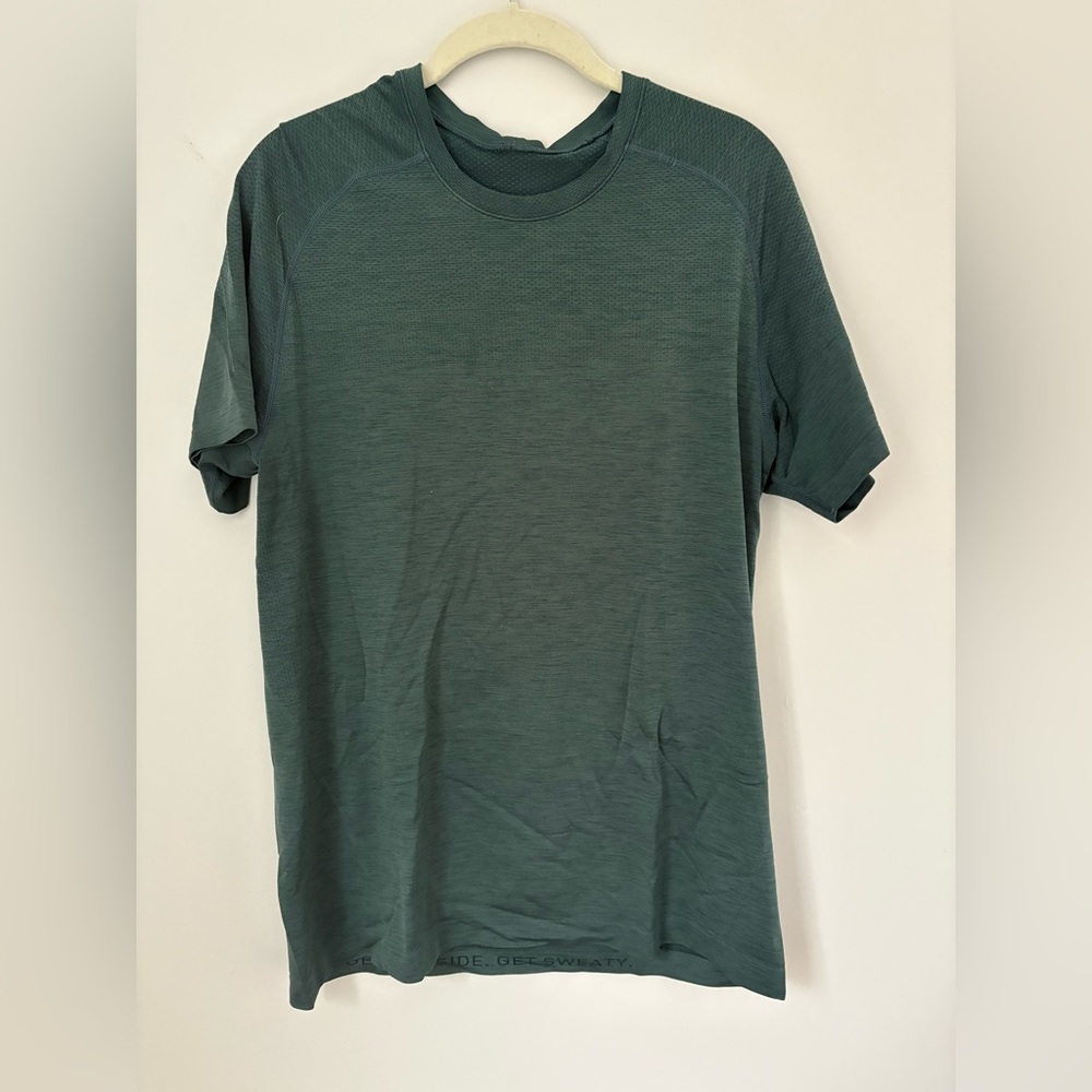 lululemon athletica Teal metal vent tech Tee